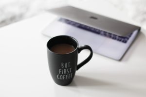 ideas -selective focus photo of filled black ceramic mug